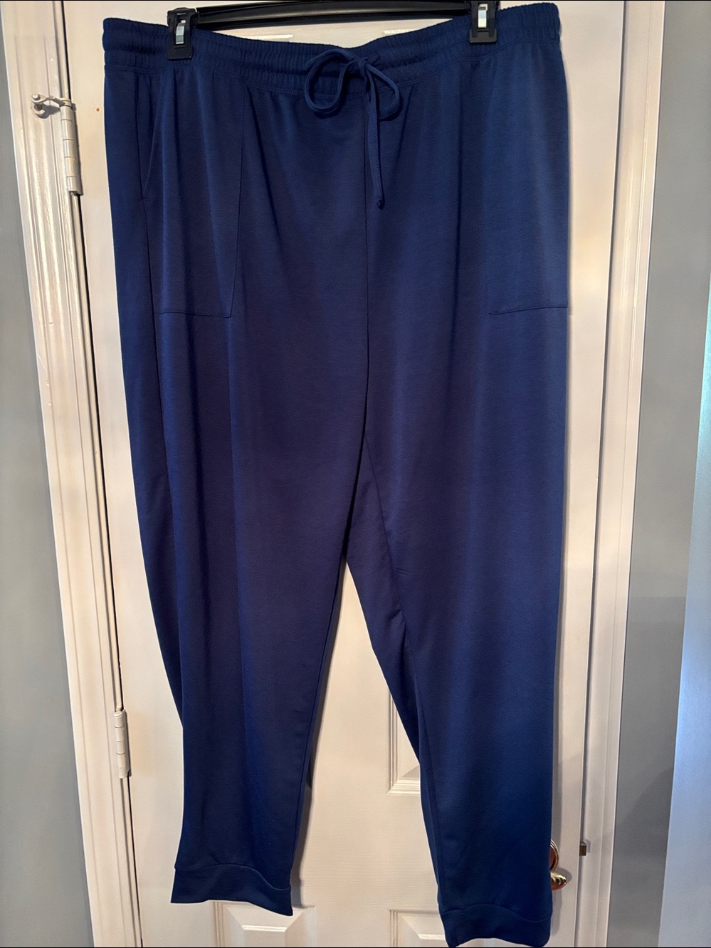 Cuddl Duds Blue French Terry Lounge Sleep Banded Cuff Pajama Pants NWT